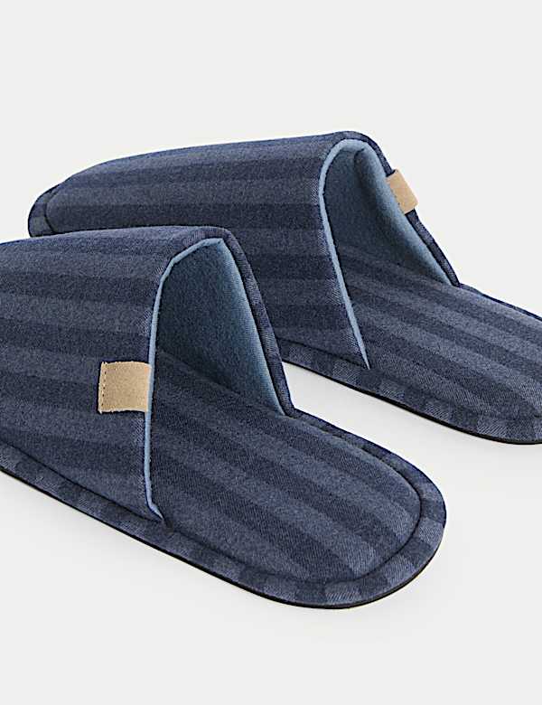 Striped Mule Slippers with Freshfeet&trade; - JO