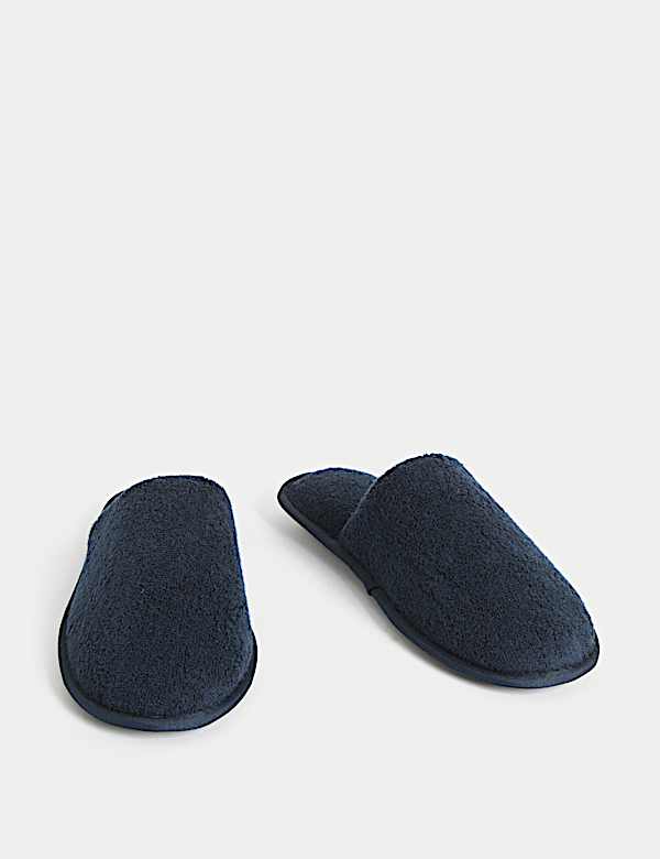 Towelling Mule Slippers with Freshfeet™ - AT