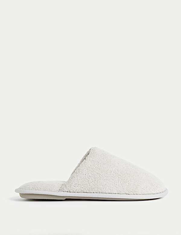 Towelling Mule Slippers with Freshfeet™ - GR