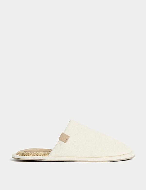 Linen Rich Mule Slippers - BN