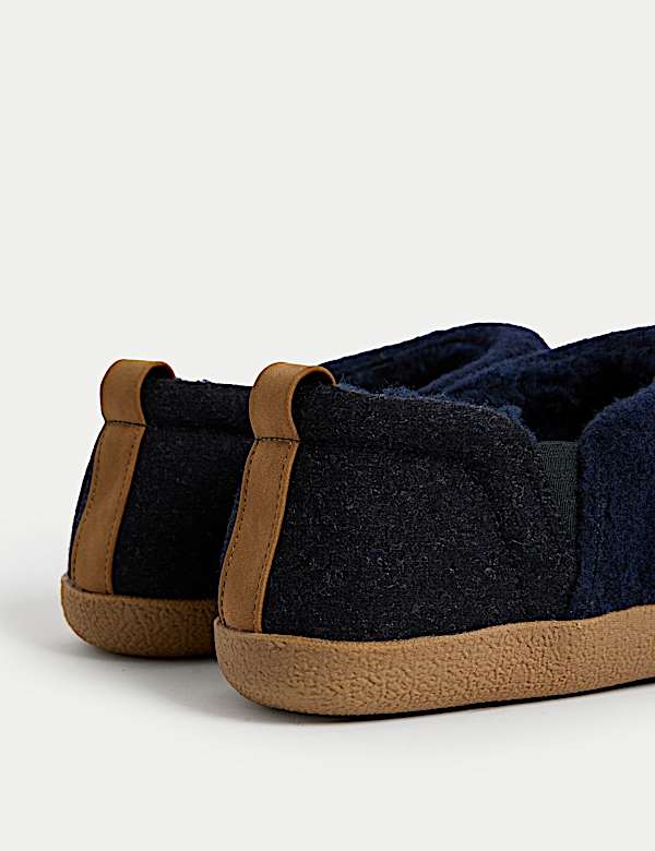 Fleece Lined Felt Slippers with Freshfeet&trade; - AL
