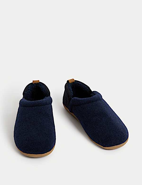 Fleece Lined Felt Slippers with Freshfeet&trade; - AL