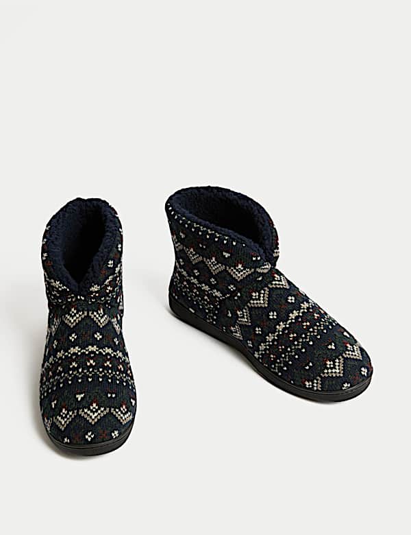 Fair Isle Slipper Boots with Freshfeet&trade; - CN