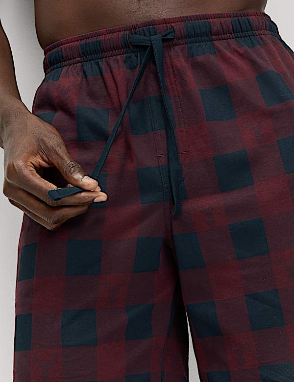 סט פיג'מת משבצות מכותנה טהורה - IL