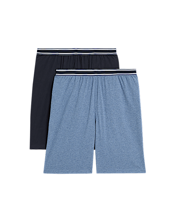 2pk Pure Cotton Pyjama Shorts