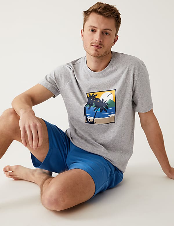 Pure Cotton Palm Tree Pyjama Set