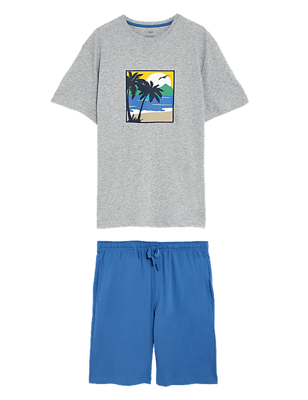 Pure Cotton Palm Tree Pyjama Set