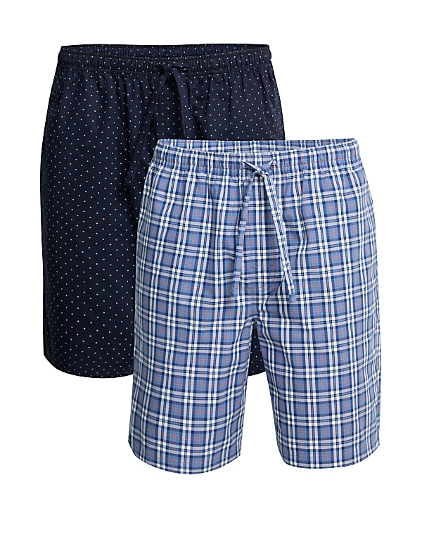 2pk Pure Cotton Printed Pyjama Shorts