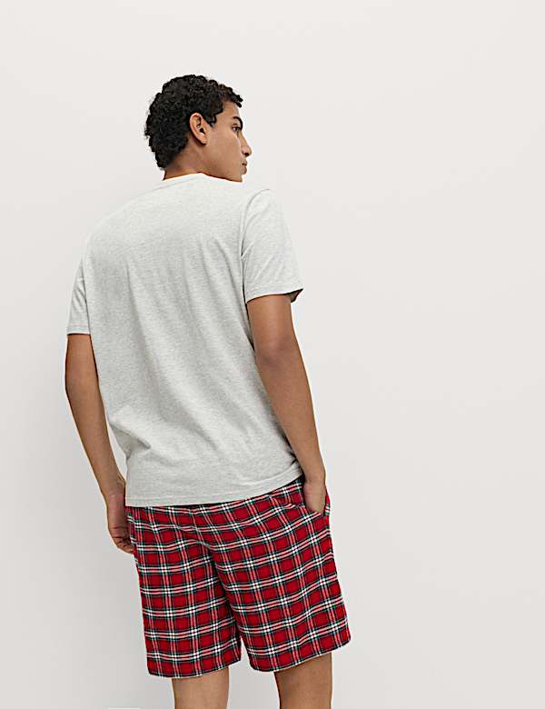 סט פיג'מה משפחתית לחג המולד ™Spencer Bear עם מכנסיים קצרים - IL