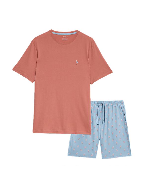 Pure Cotton Flamingo Print Pyjama Set