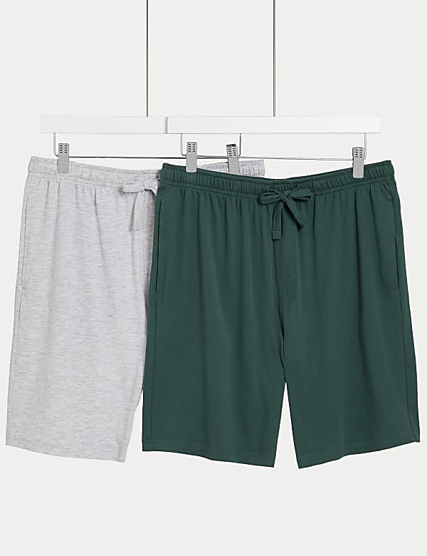 2pk Cotton Rich Jersey Pyjama Shorts - DE