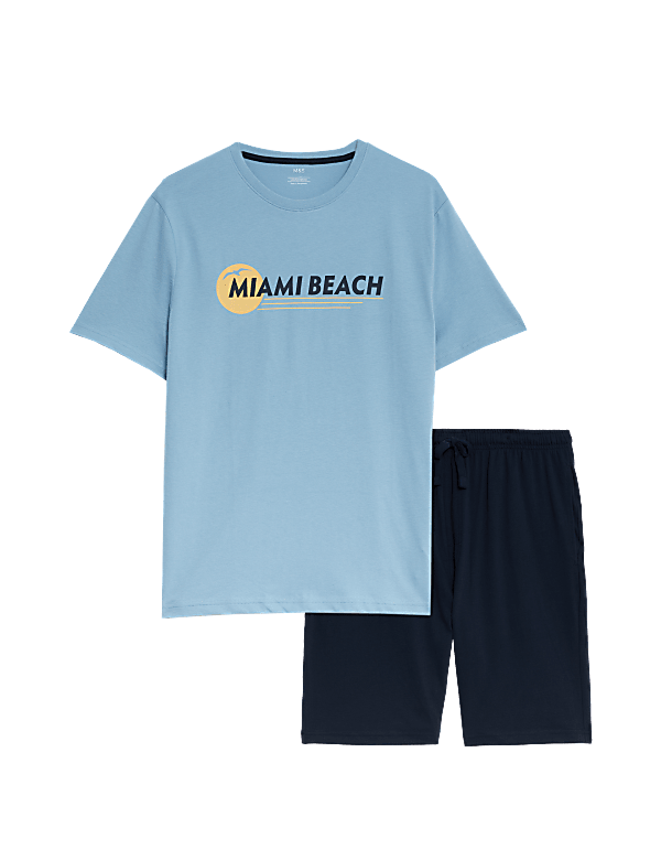Pure Cotton Miami Beach Graphic Pyjama Set