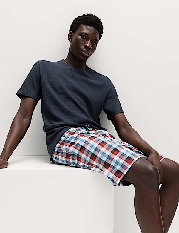 Schlafanzug aus reiner Baumwolle mit Karomuster - DE