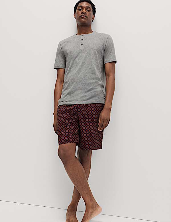 Pyjama 100 % coton à imprimé géométrique - CH