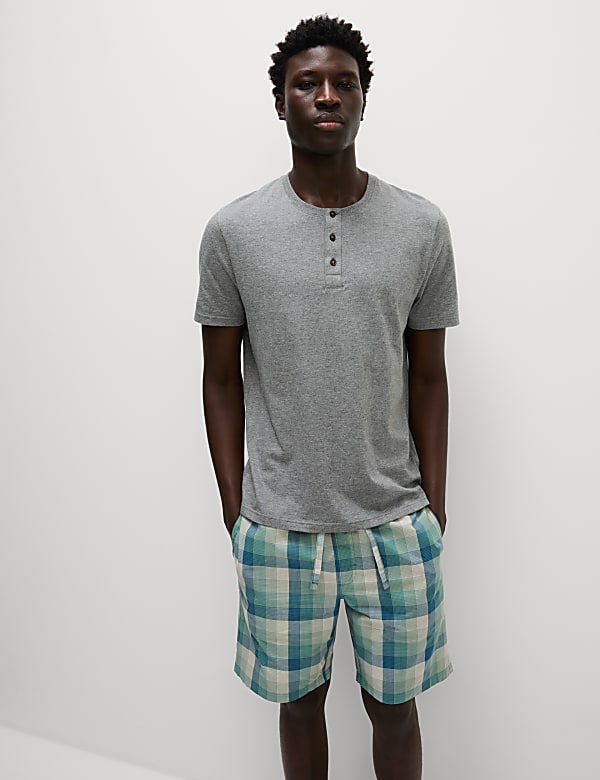 Pure Cotton Ombre Checked Pyjama Set - VN