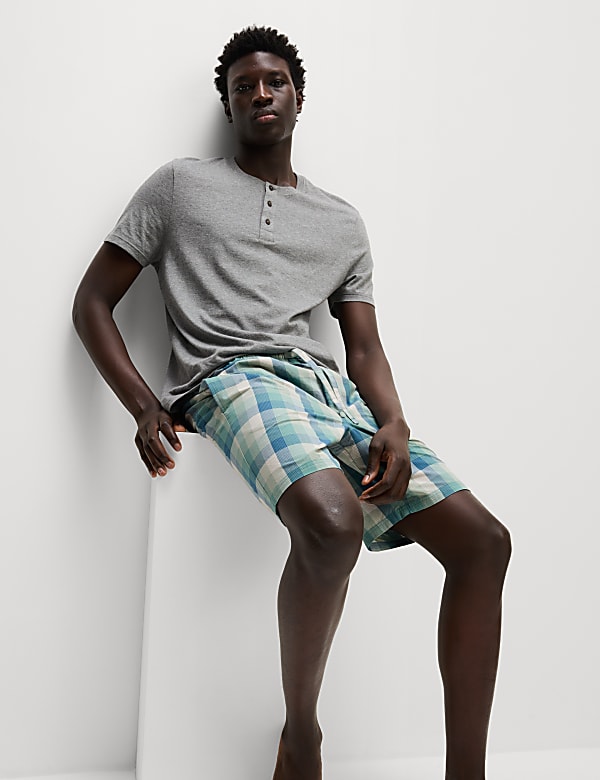 Pure Cotton Ombre Checked Pyjama Set - JP