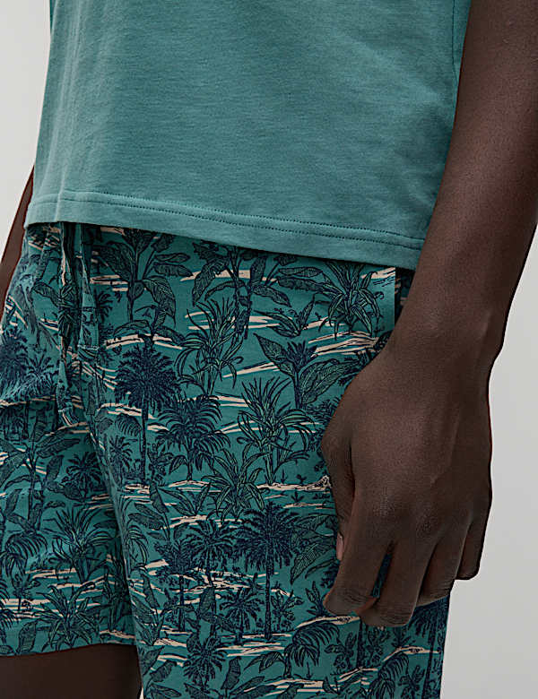 Pure Cotton Palm Print Pyjama Set - JP
