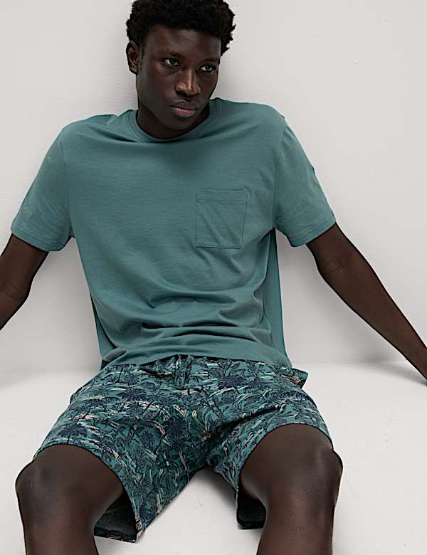 Pure Cotton Palm Print Pyjama Set - JP