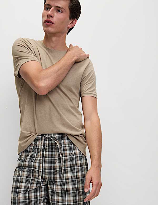 Pure Cotton Neutral Checked Pyjama Set