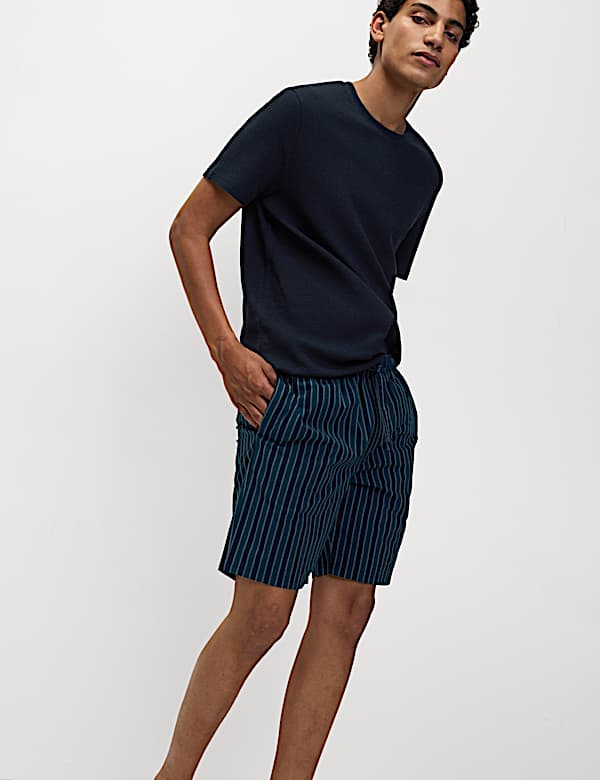 Pure Cotton Waffle Striped Pyjama Set