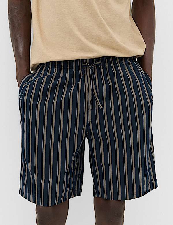 Pure Cotton Woven Striped Pyjama Set - CA