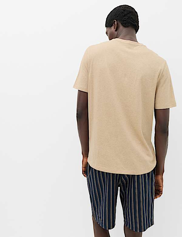 Pure Cotton Woven Striped Pyjama Set - CA