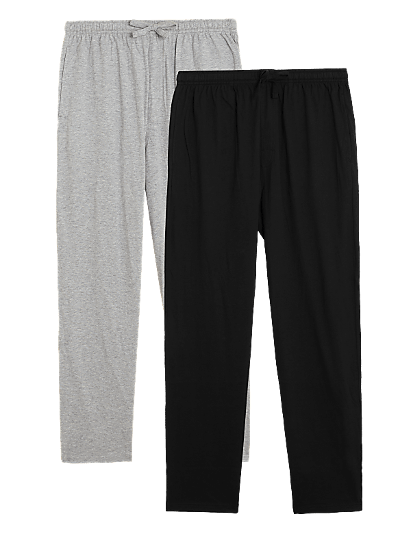 2pk Pure Cotton Pyjama Bottoms