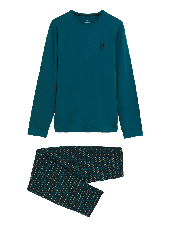 Pure Cotton Owl Print Pyjama Set
