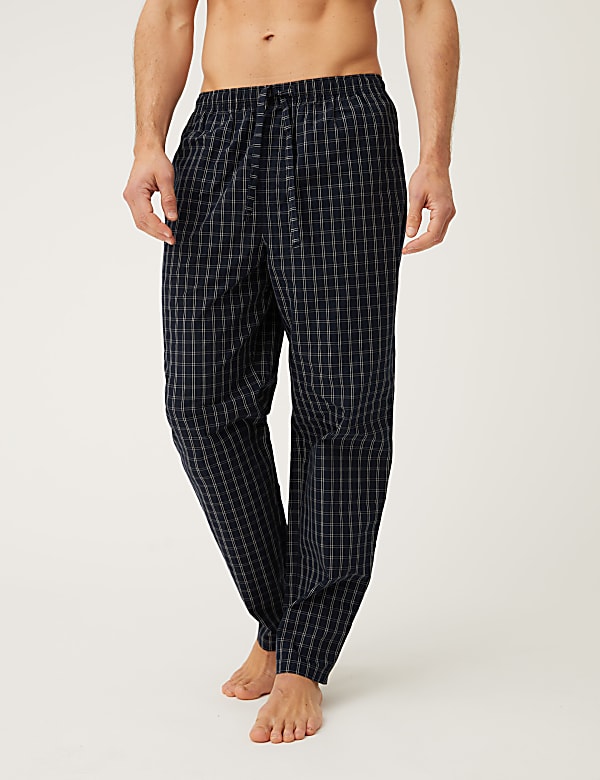 2pk Pure Cotton Checked Pyjama Bottoms
