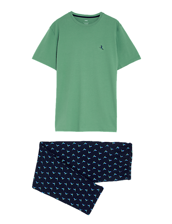 Pure Cotton Hummingbird Print Pyjama Set
