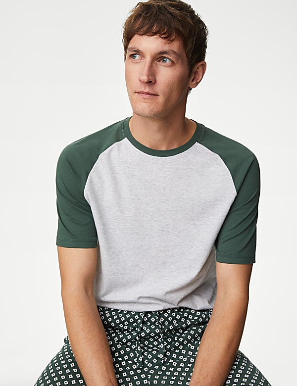 Pure Cotton Geometric Print Pyjama Set - HU