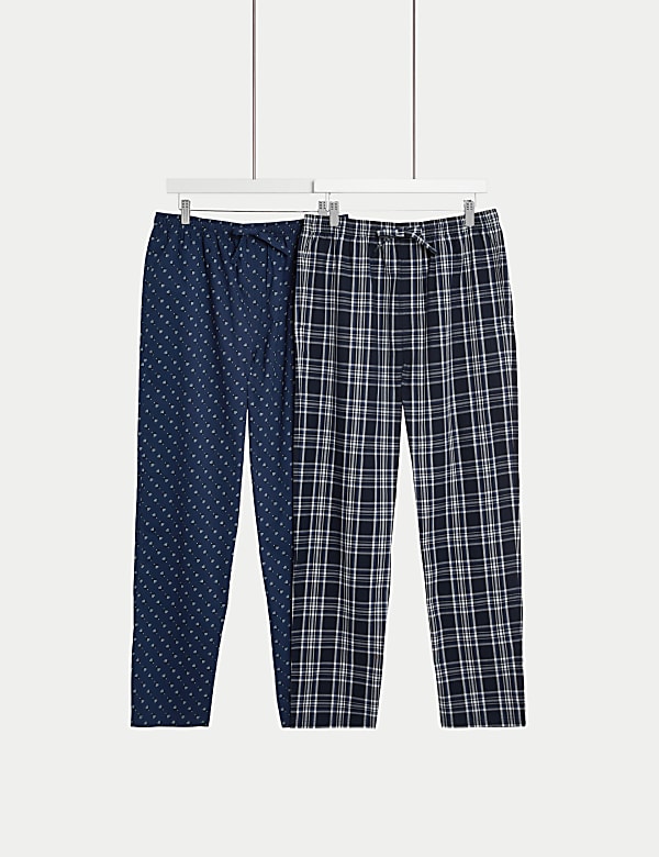 2pk Pure Cotton Pyjama Bottoms - DK