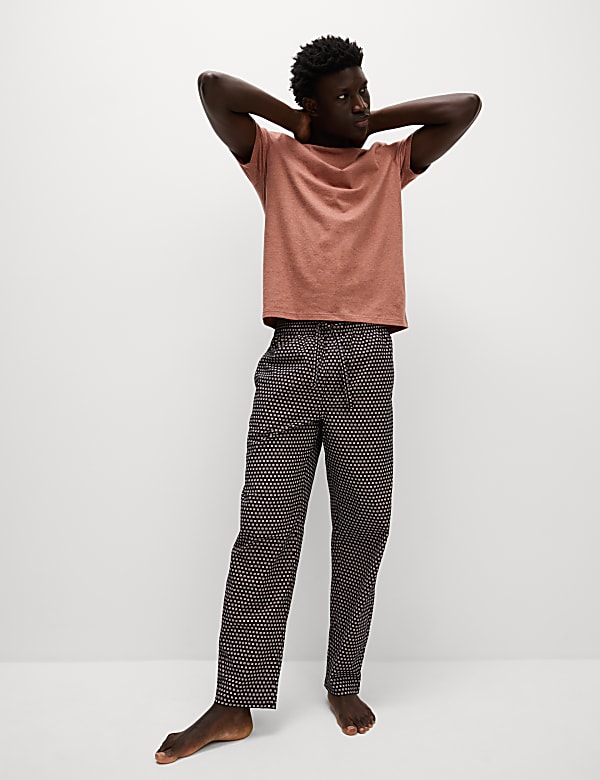 Zuiver katoenen pyjama met geometrische print - NL