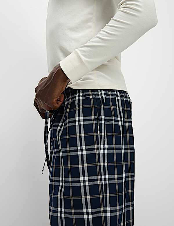 2pk Pure Cotton Checked Pyjama Bottoms