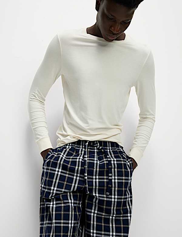 2pk Pure Cotton Checked Pyjama Bottoms