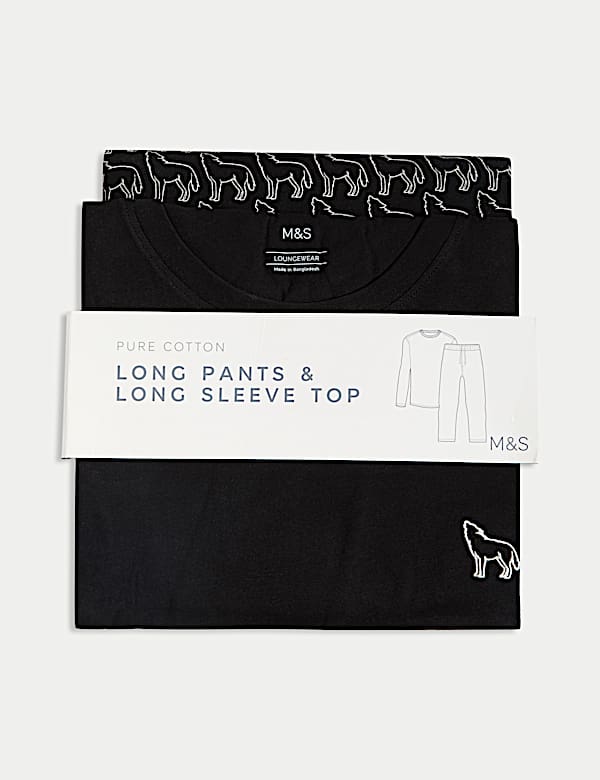 Pure Cotton Wolf Print Pyjama Set