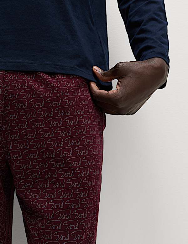 Pure Cotton Bear Print Pyjama Set - NL