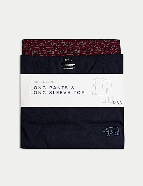 Pure Cotton Bear Print Pyjama Set - NL