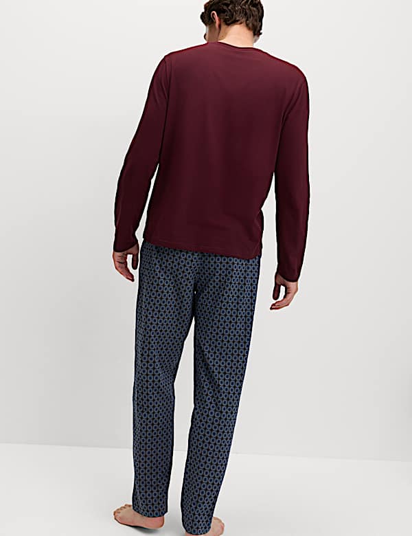 Pyjamaset van zuiver katoen met geometrische print - BE