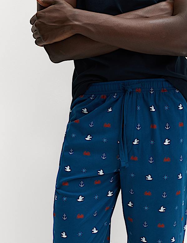 Pyžamov&aacute; souprava z čist&eacute; bavlny s n&aacute;mořnick&yacute;m potiskem - CZ