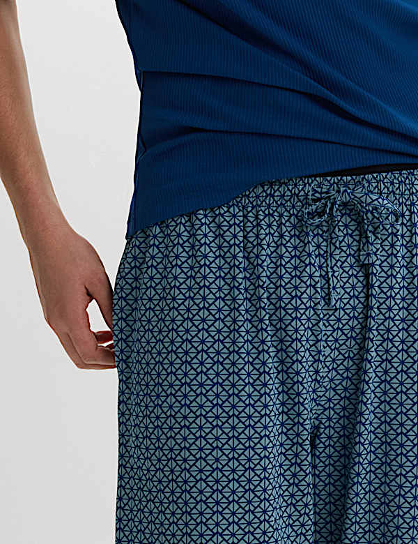 Cotton Rich Geometric Print Pyjama Set - NO