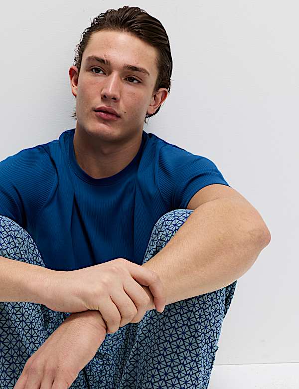 Cotton Rich Geometric Print Pyjama Set - NO