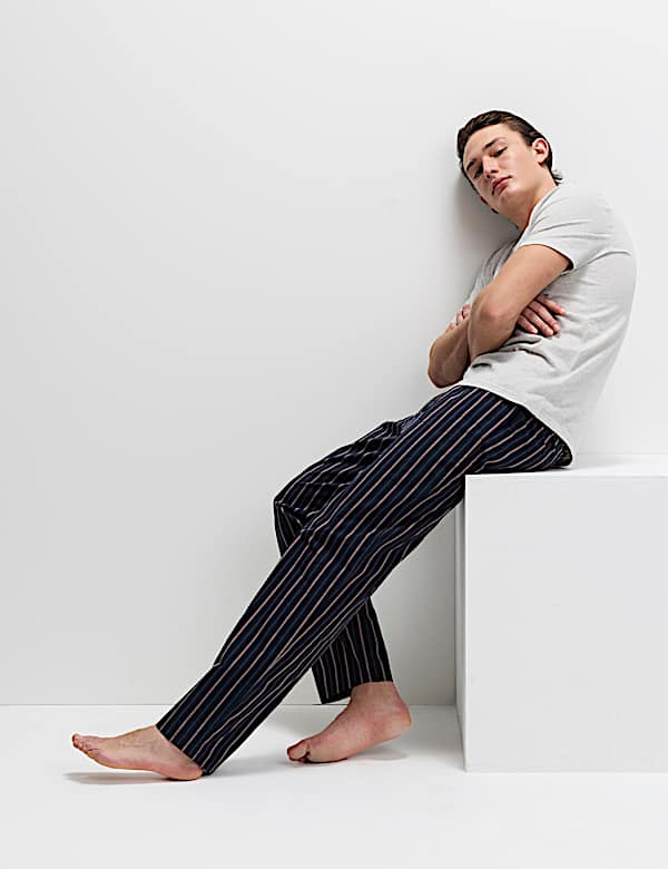 Pure Cotton Striped Pyjama Set - FI