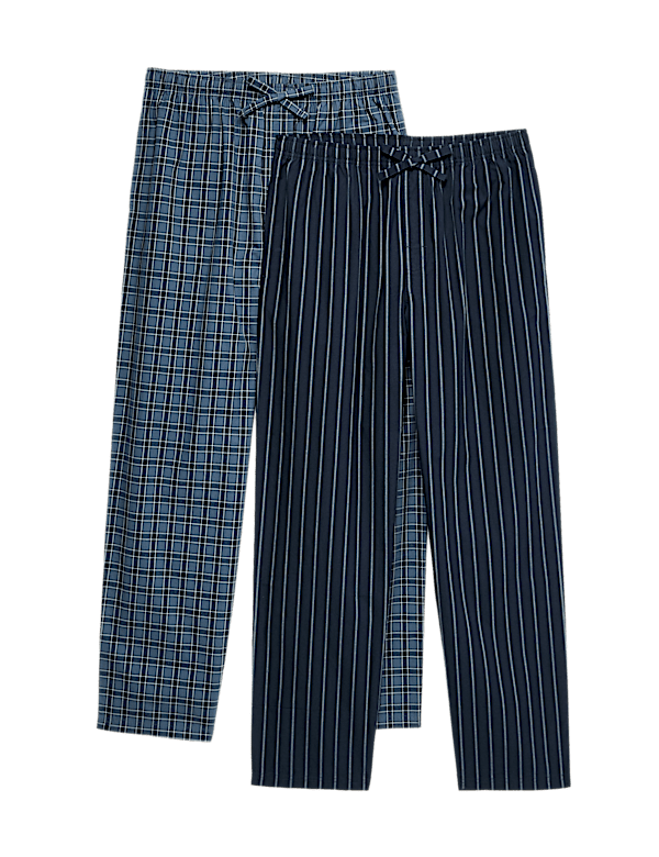 Pack Of Two Cotton Pyjama Bottoms
