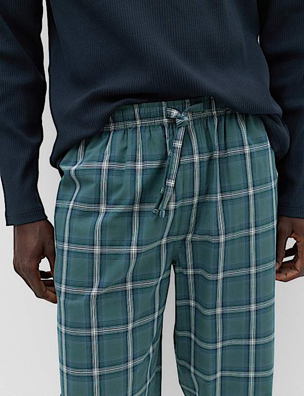 Ensemble pyjama 100 % coton &agrave; carreaux - FR