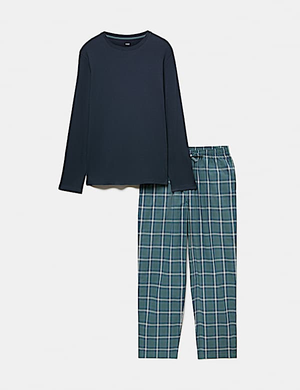 Ensemble pyjama 100 % coton &agrave; carreaux - FR