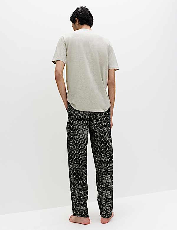 Pure Cotton Eid Printed Henley Pyjama Set - RS