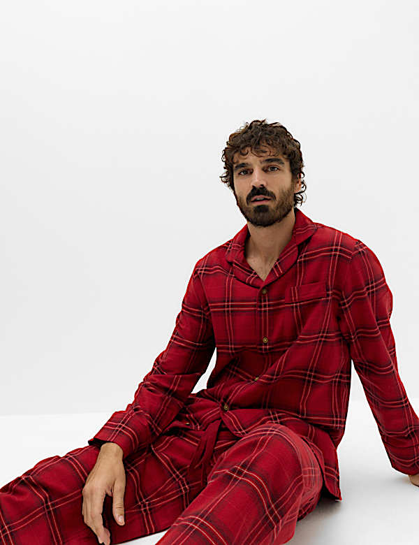 Pure Cotton Checked Christmas Pyjamas - KR