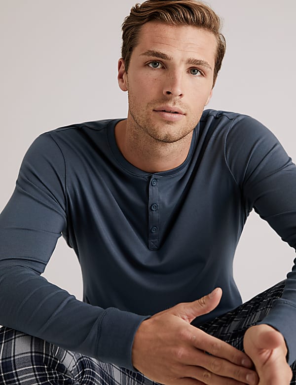 Premium Cotton Henley Pyjama Top