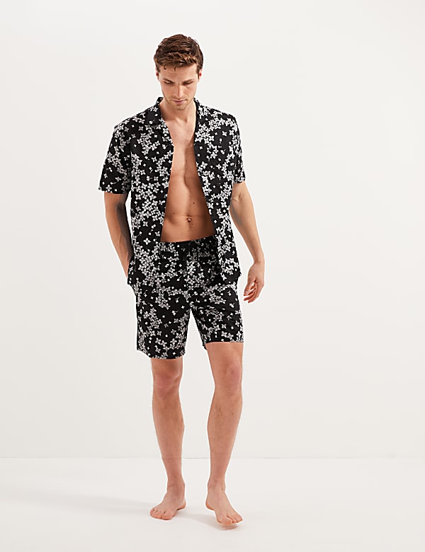 Cotton Rich Floral Print Pyjama Shorts